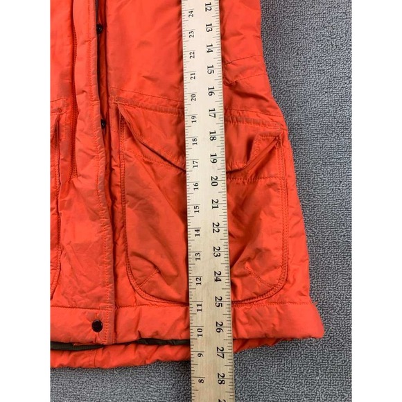 Relwen Men Orange Winter Parka Jacket XS Faux Fur Hood Military Field Coat - Picture 7 of 16